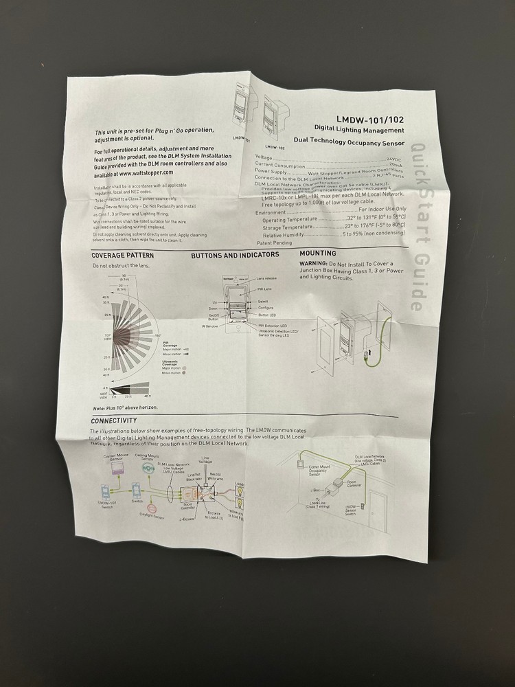 Wattstopper LMDW-102-W