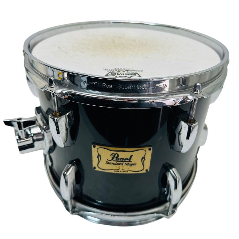 Pearl Standard Maple 10 Inch Black Tom Tom Drum Used