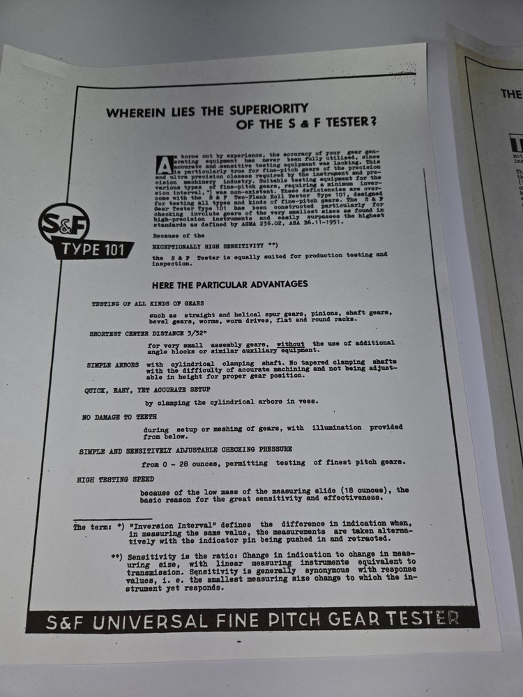 S & F gear tester left arbor block