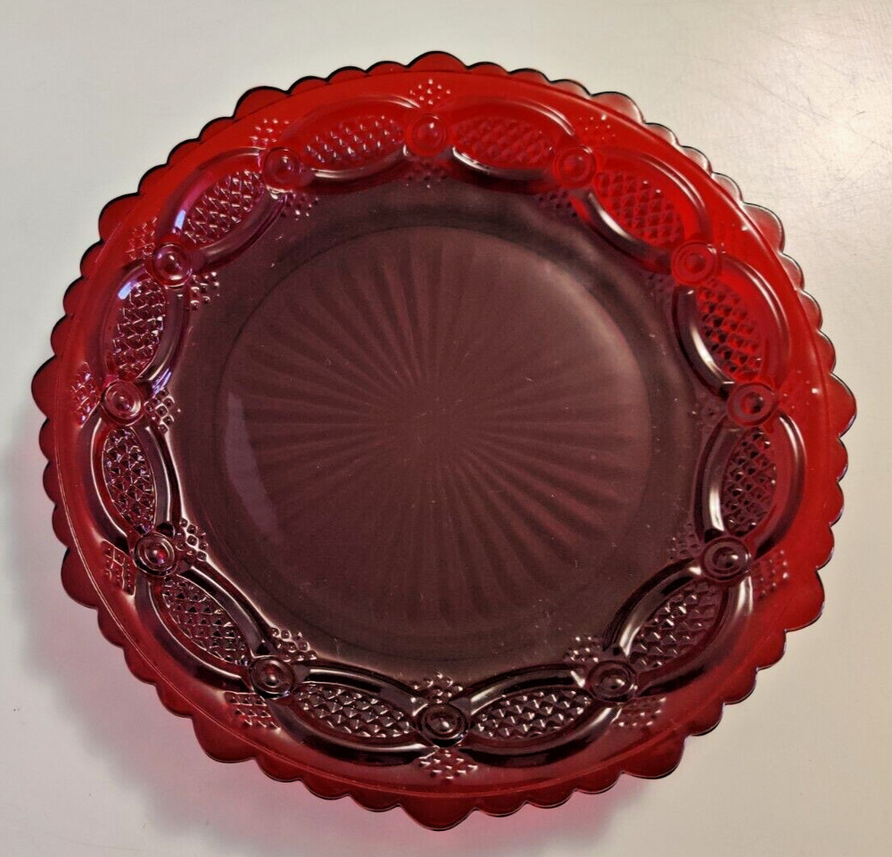 Avon Ruby Red Cape Cod Glassware 1876 7.5" Salad / Dessert Plate