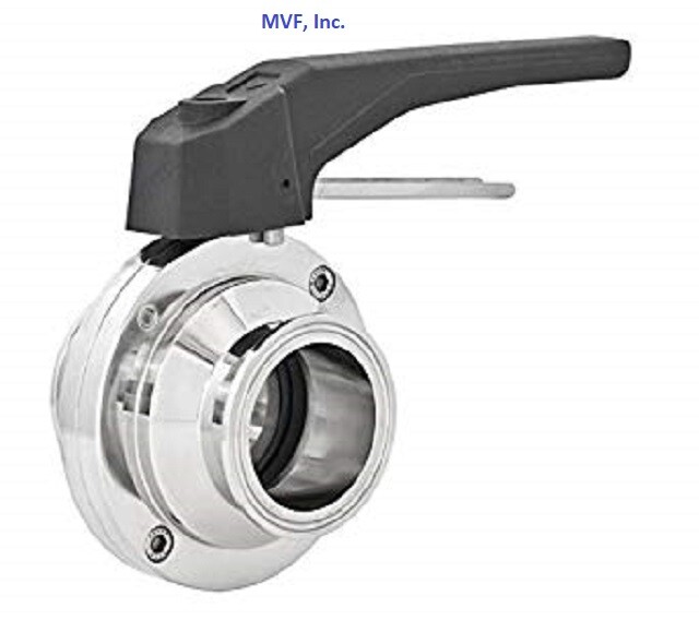 SANITARY 2" CLAMP END BUTTERFLY VALVE 316S/S DAIRY BREWING TRI CLOVER SA64FV020