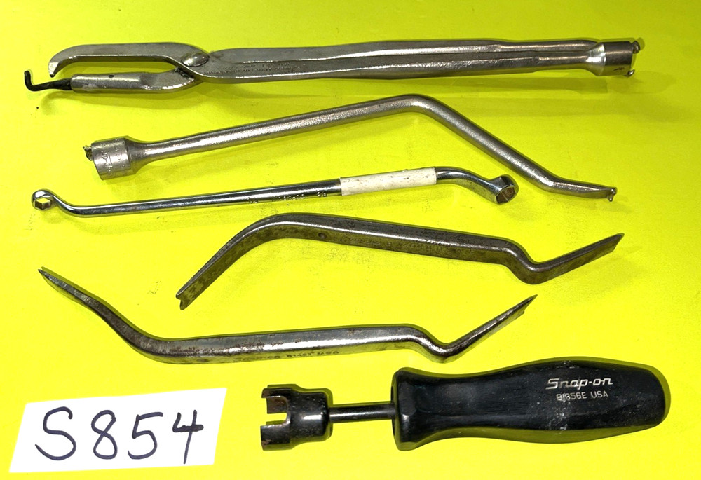 SNAP-ON TOOLS 6 PC. BRAKE SPRING PLIERS, TOOL,ADJUSTERS, BLEEDER, RETAINER TOOLS