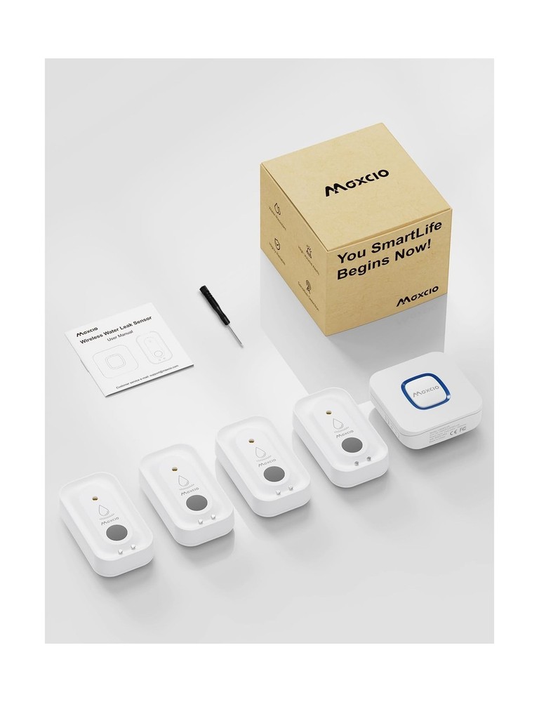 MAXCIO Wi-Fi Water Leak Detector 4 Pack, Smart Water Sensor with 11... Fast Ship