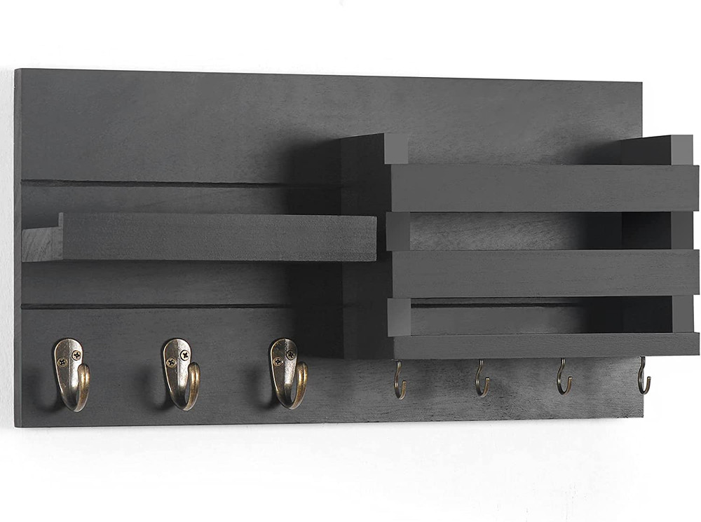 Mail Organizer for Wall Mount – Key Holder with Shelf Includes Letter Holder and