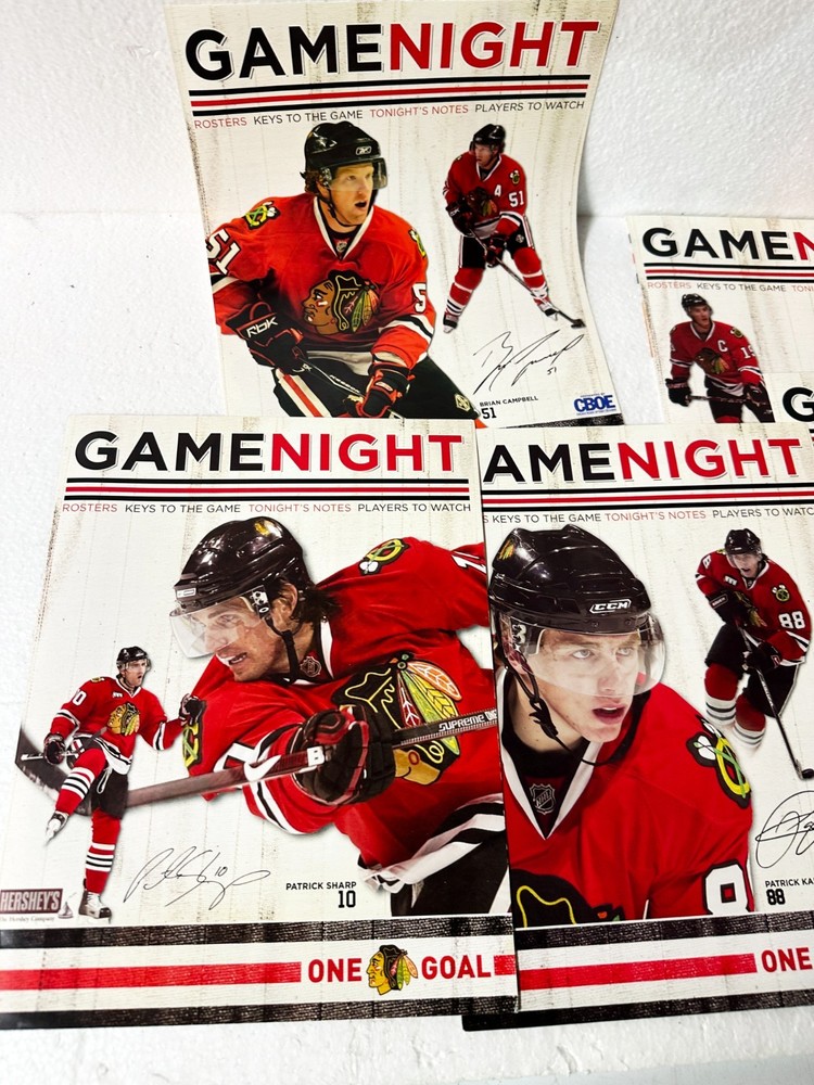 Chi Blackhawks Game Night Program inserts all different games
