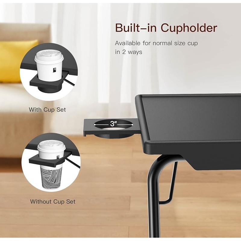 Multifunctional Adjustable TV Tray Table Snacks Workstation Bedside Use