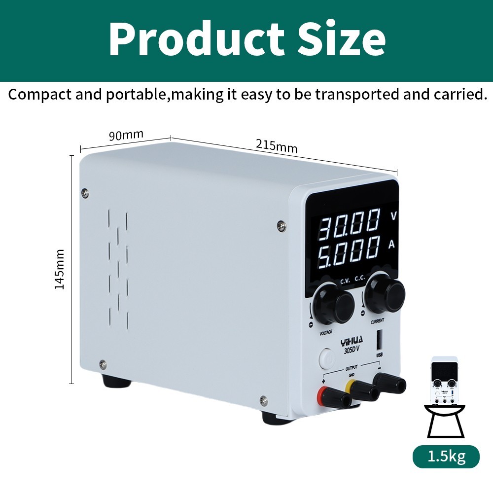 DC Power Supply Adjustable 0-30V 5A Lab Variable Bench Switching High Precision