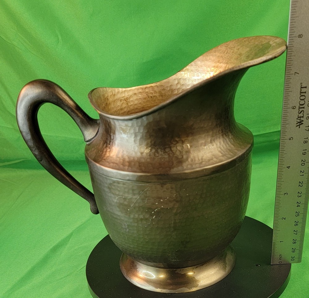 Vintage Dept 56 Hammered Silver Tone 2 quart Water Pitcher