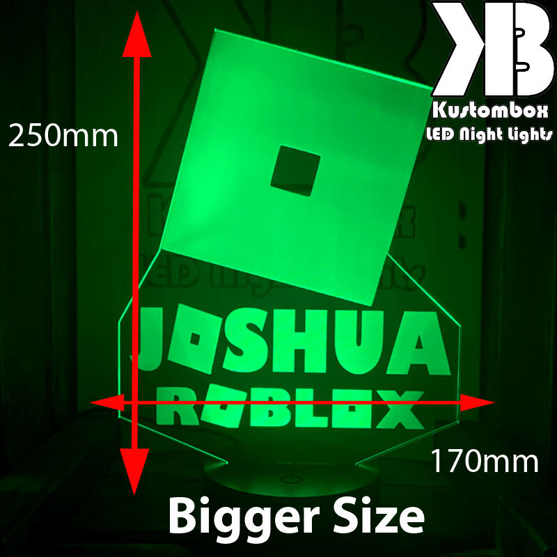 ROBLOX LOGO 3D PERSONALISED NAME LED NIGHT LIGHT 7 COLOURS + REMOTE CONTROL