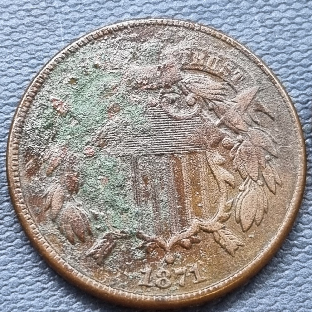 1871 Two Cent Piece 2c Better Grade VF Details #89227