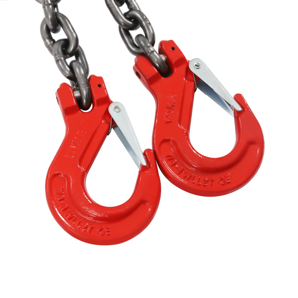 5T Chain Sling Mining Lifting Moving Link Hoisting Crane Self-locking Hook 10FT