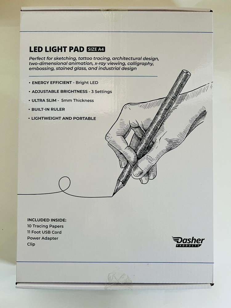 A4 LED Tracing Light Box 15in Ultra Thin Light Pad Adjustable Brightness