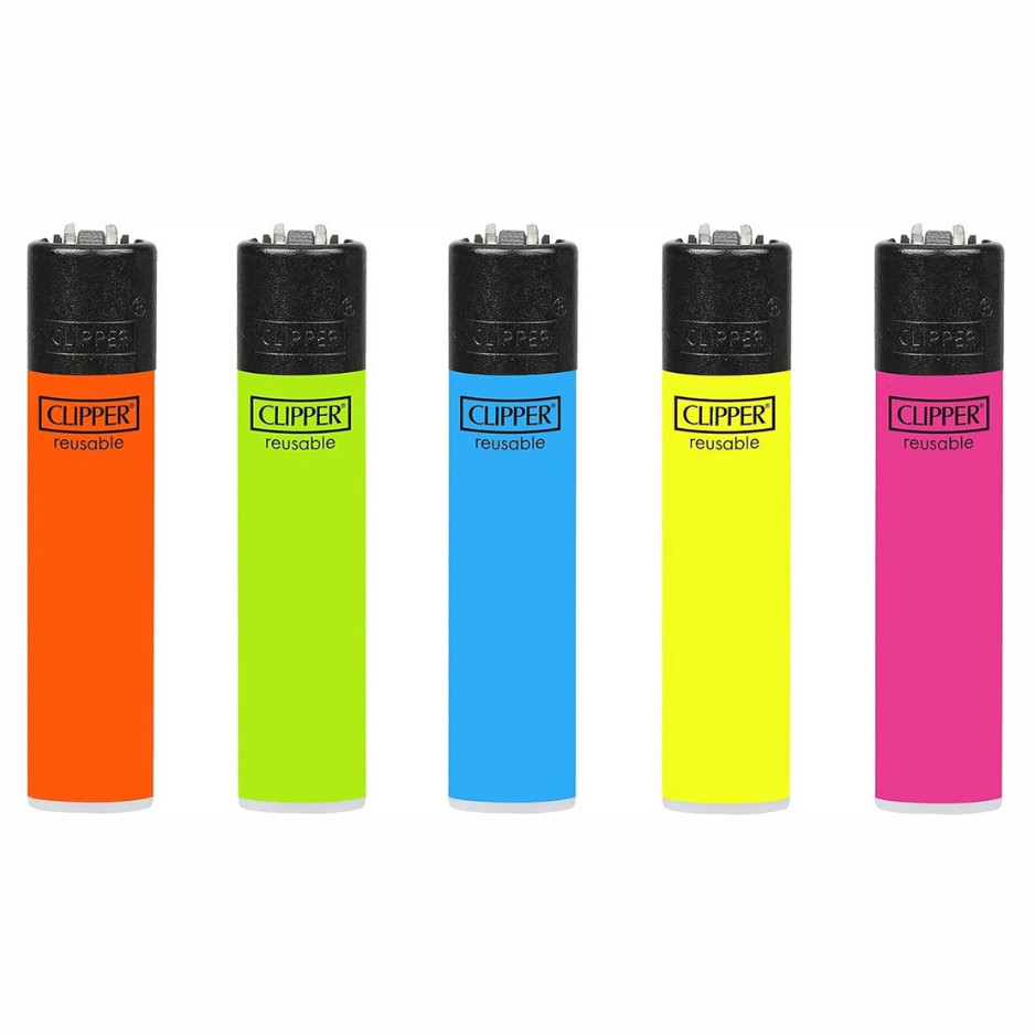 Clipper Classic Large Reusable Lighter Solid Fluorescent Colors Smoking Accessor