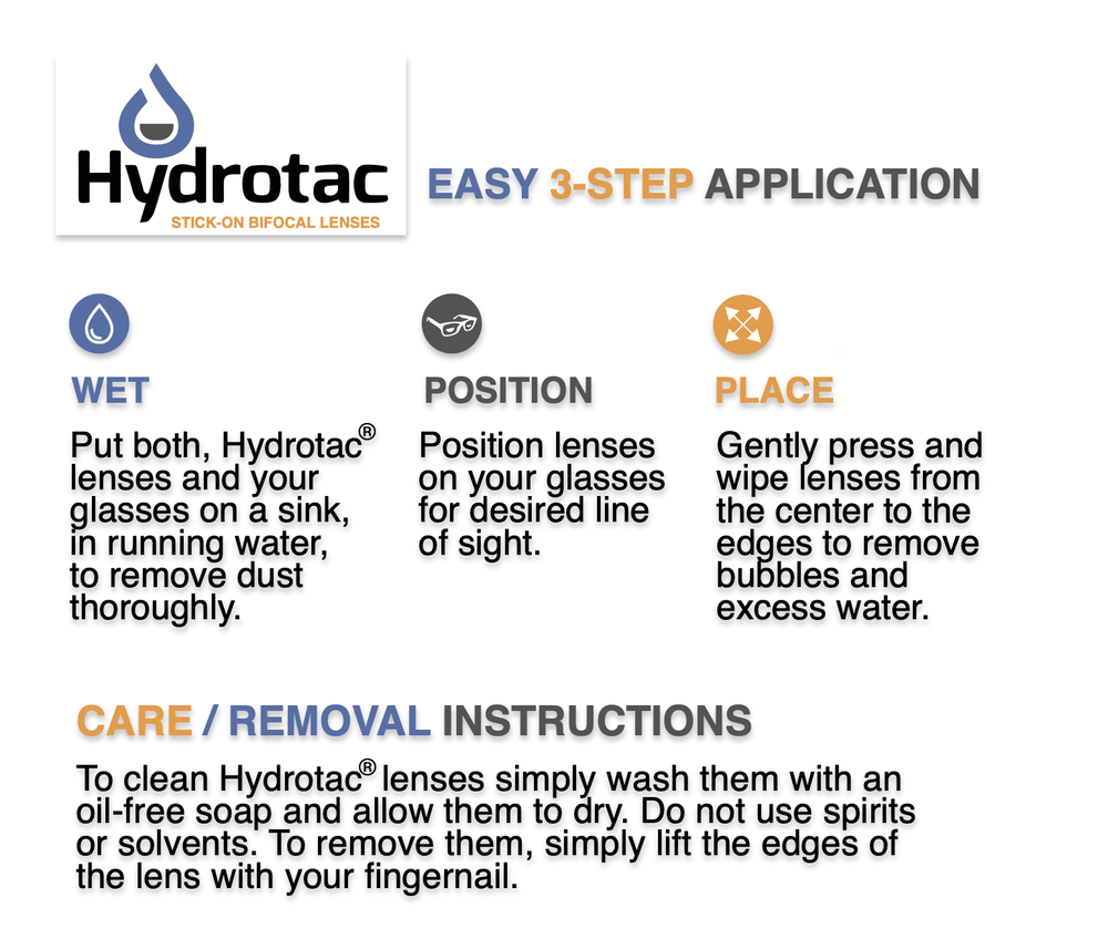 +1.50 Hydrotac Stick-on Bifocal Lenses
