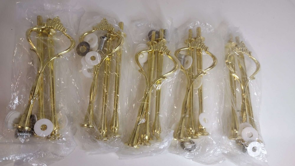 5 Pack Crown 3 Tier Cake Cupcake Plate Stand Handle Hardware Fitting Holder