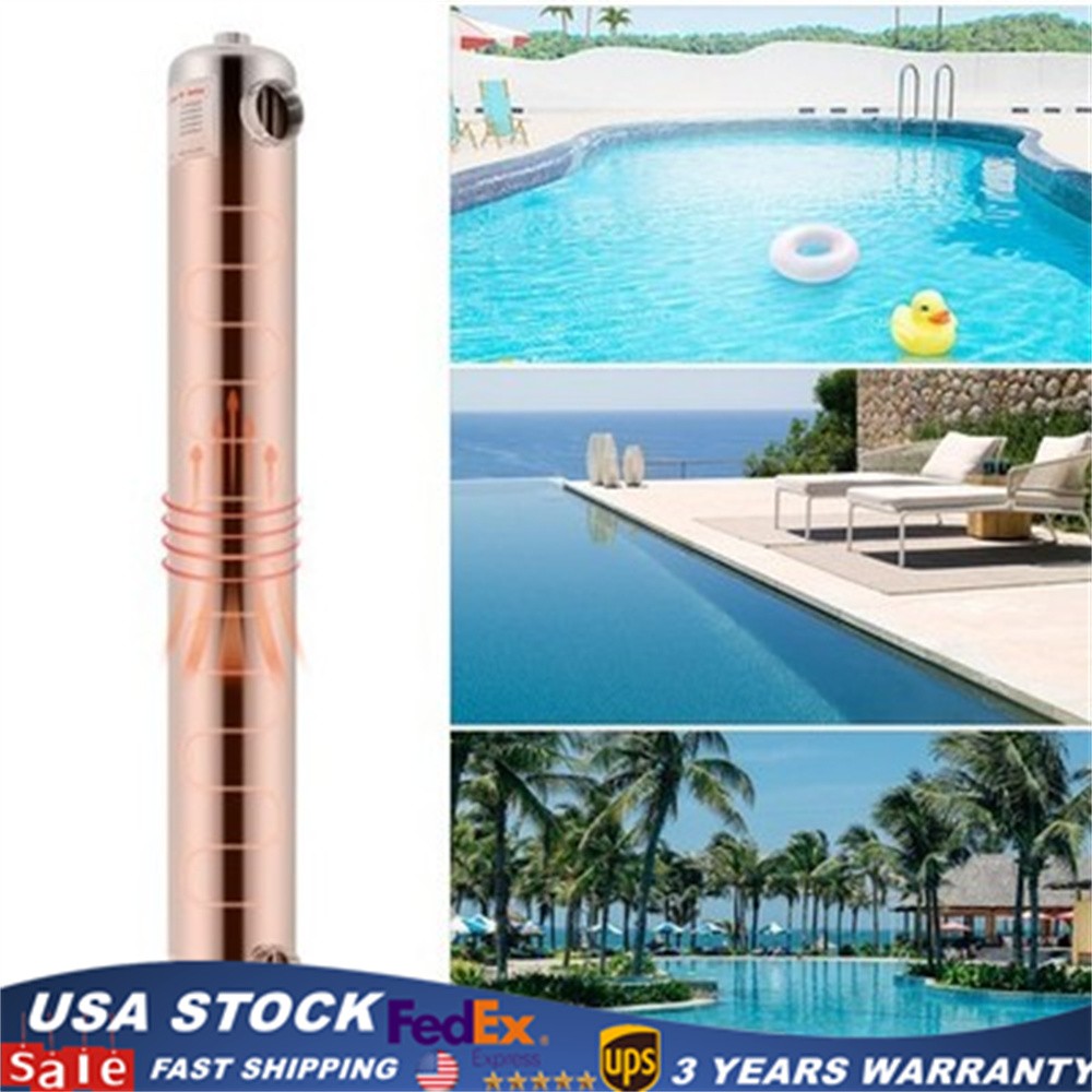 Pool Heat Exchanger PoolSpa Heat Exchanger for Swimming Pool 2"+ 1 1/2"FPT