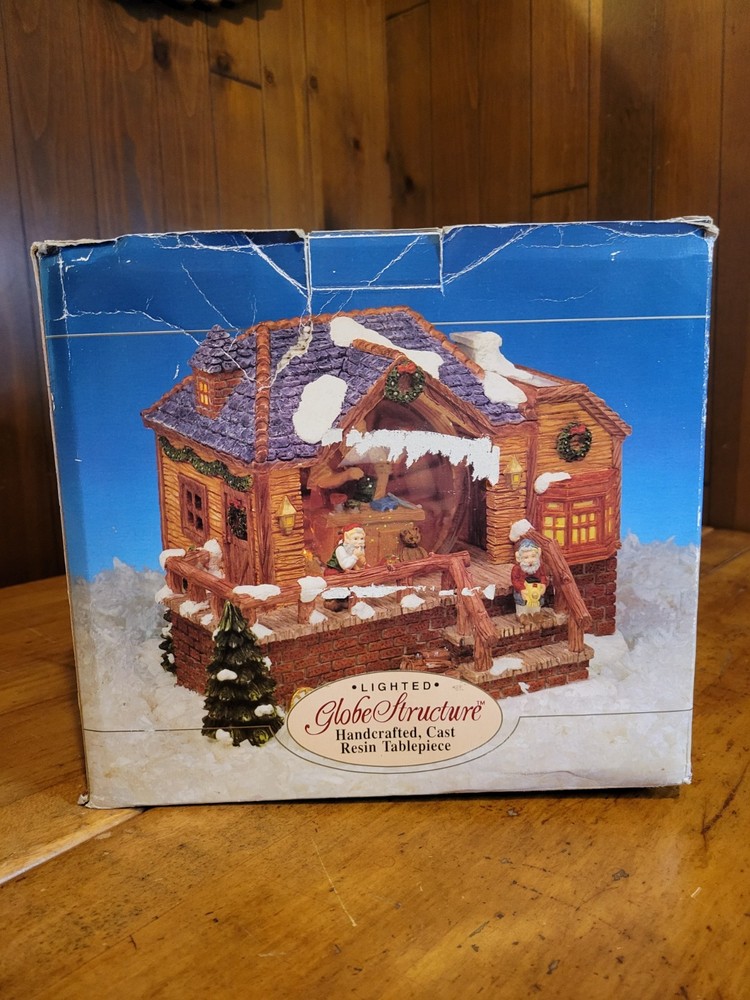 Globe Structure Christmas Snow Globe Santa’s Workshop - Working Light