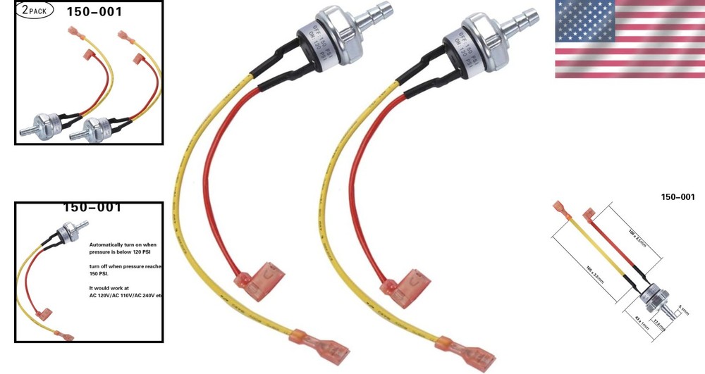 Reliable 150 PSI Automatic Air Pressure Switch for Smooth Compressor Operation