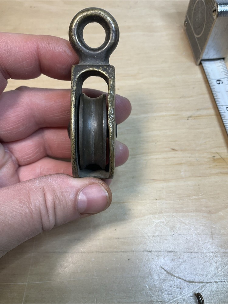 Antique Brass 3” Pulley