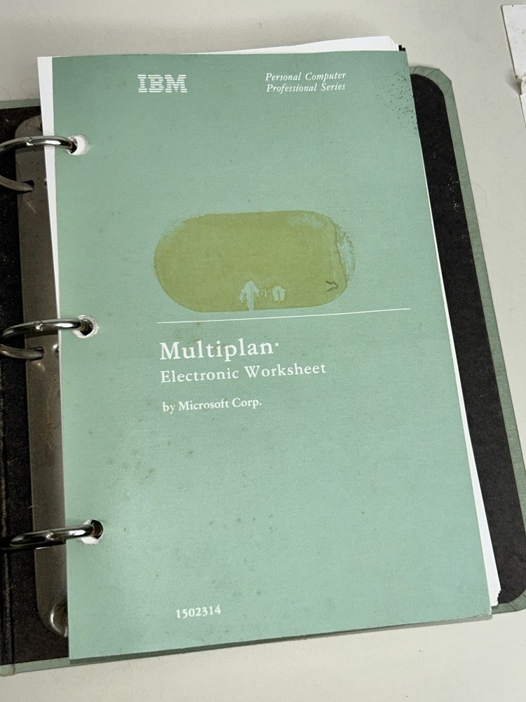 IBM Multiplan Electronic Worksheet Computer Software by Microsoft MANUAL ONLY