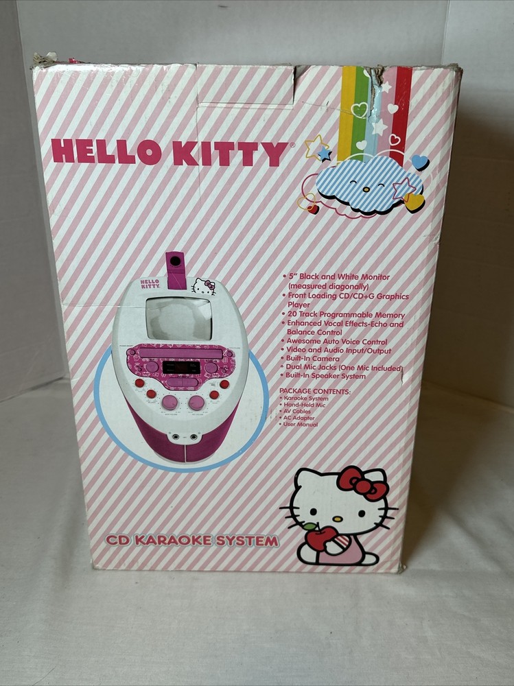 Hello Kitty 68109 CD Karaoke System with 5 Inch Screen Tested Working Complete