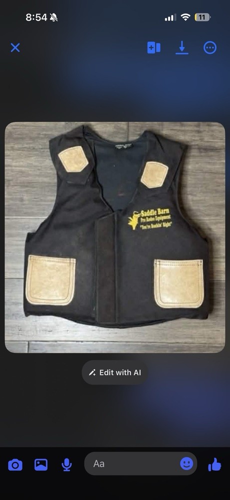 Saddle Barn Rodeo Protective Vest Black with Tan Padding