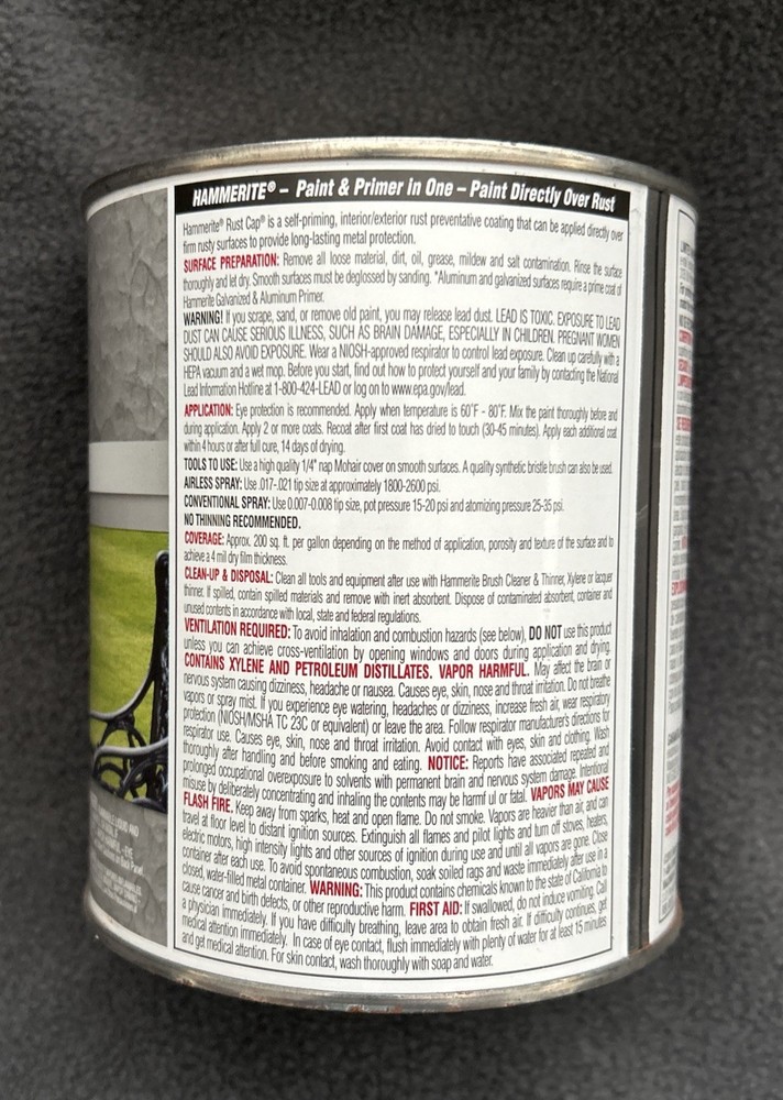 1 Hammerite Rust Cap BROWN Quart 32 oz.