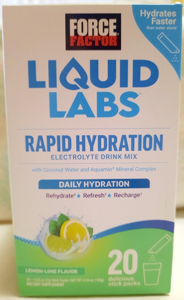 Force Factor, Liquid Labs, Rapid Hydration, Lemon Lime