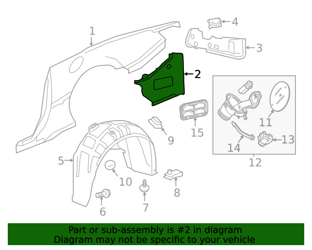 Genuine GM Driver Side Body Side Outer Panel Extension 23150866