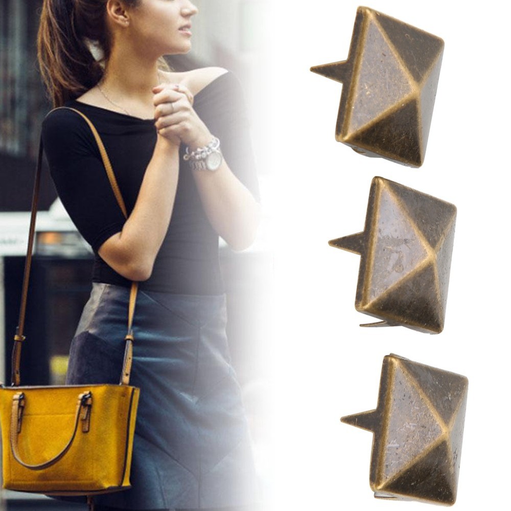 100pcs Square Pyramid Punk Rivets For DIY Leather Craft