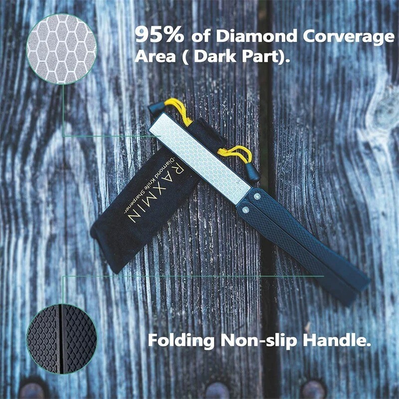 Double Sided Folded Pocket Sharpener Diamond Knife Sharpening Stone Kitchen Tool