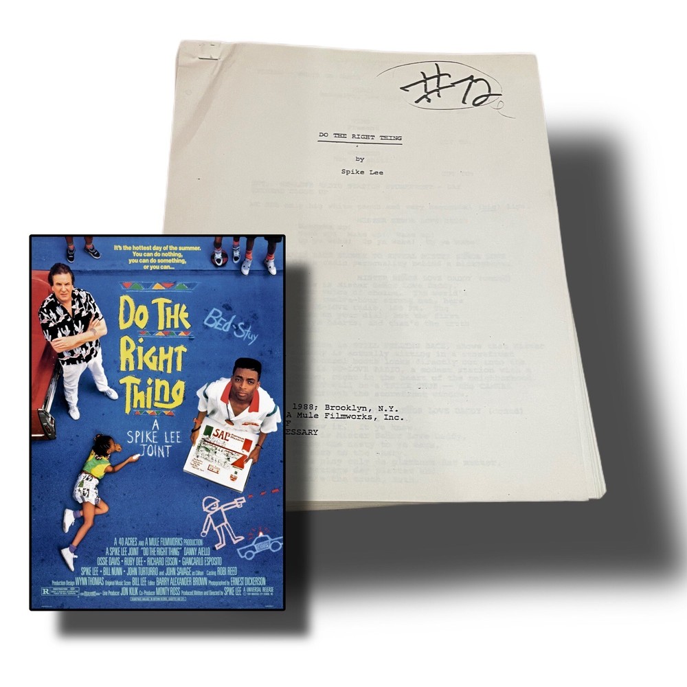 DO THE RIGHT THING Spike Lee Original Script  Screenplay Movie Prop