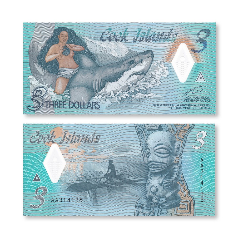 Cook Islands 3 Dollars, 2021, B111a, UNC