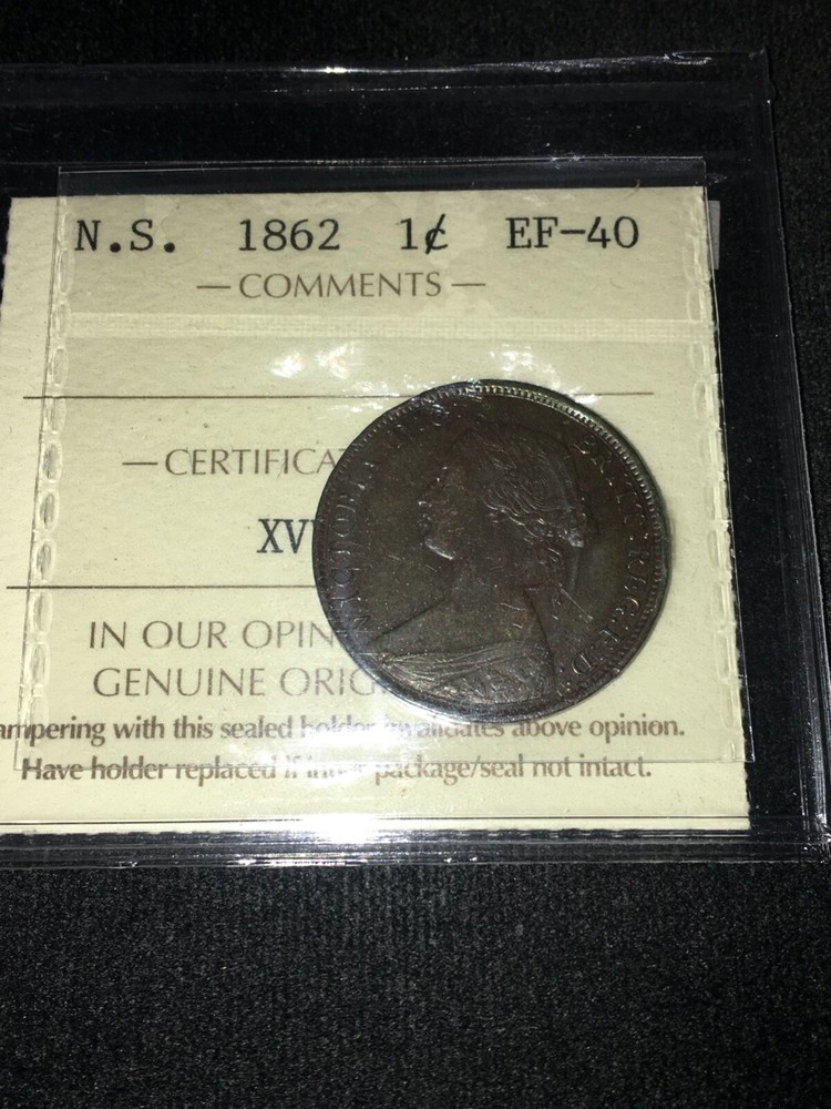 1862 ICCS Graded Nova Scotia, One Cent, **EF-40**