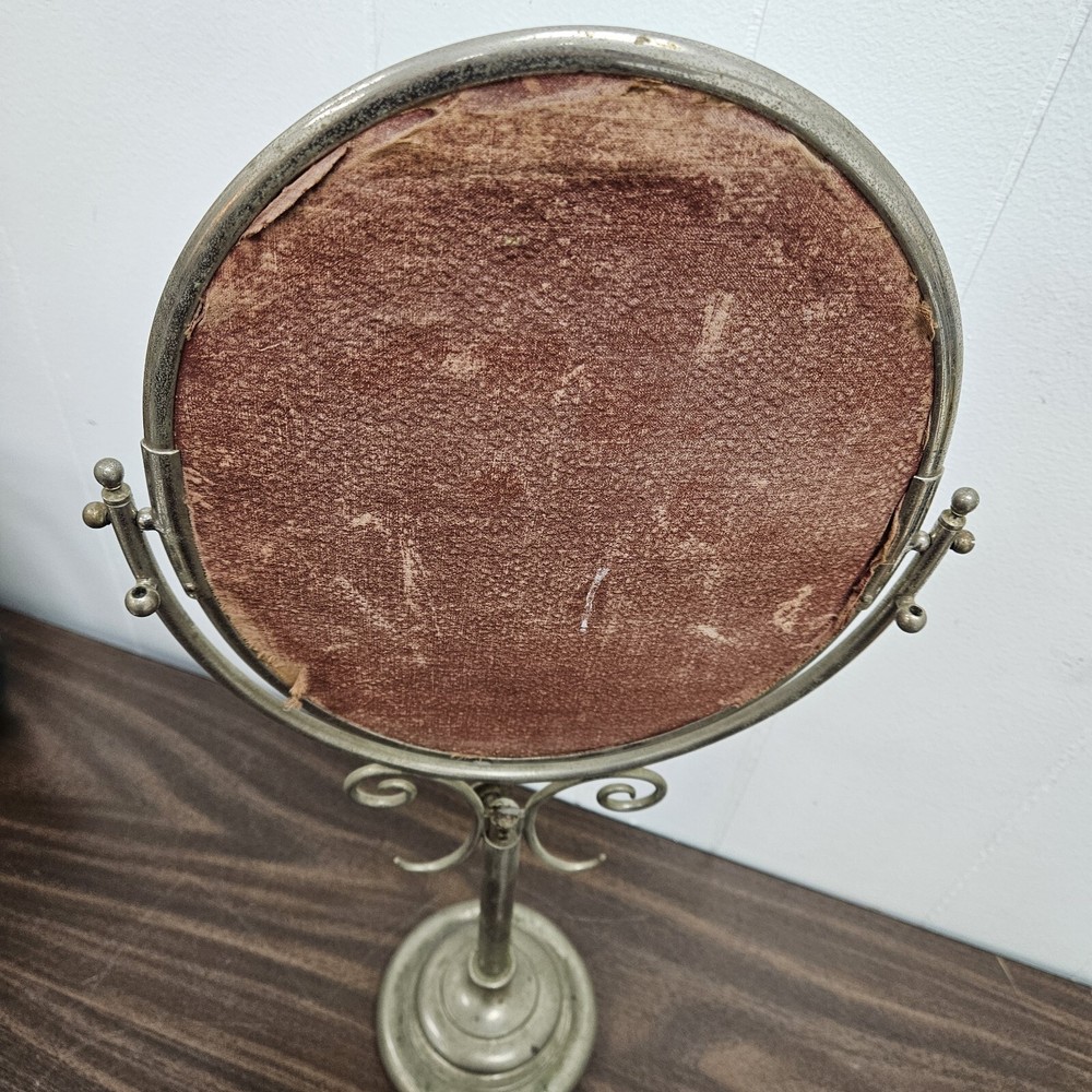 Vintage Metal Beauty Table Top Vanity Mirror