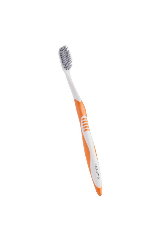 EcoFam Compostable Toothbrush with Silver Anti-Microbial Bristles (8 pack)