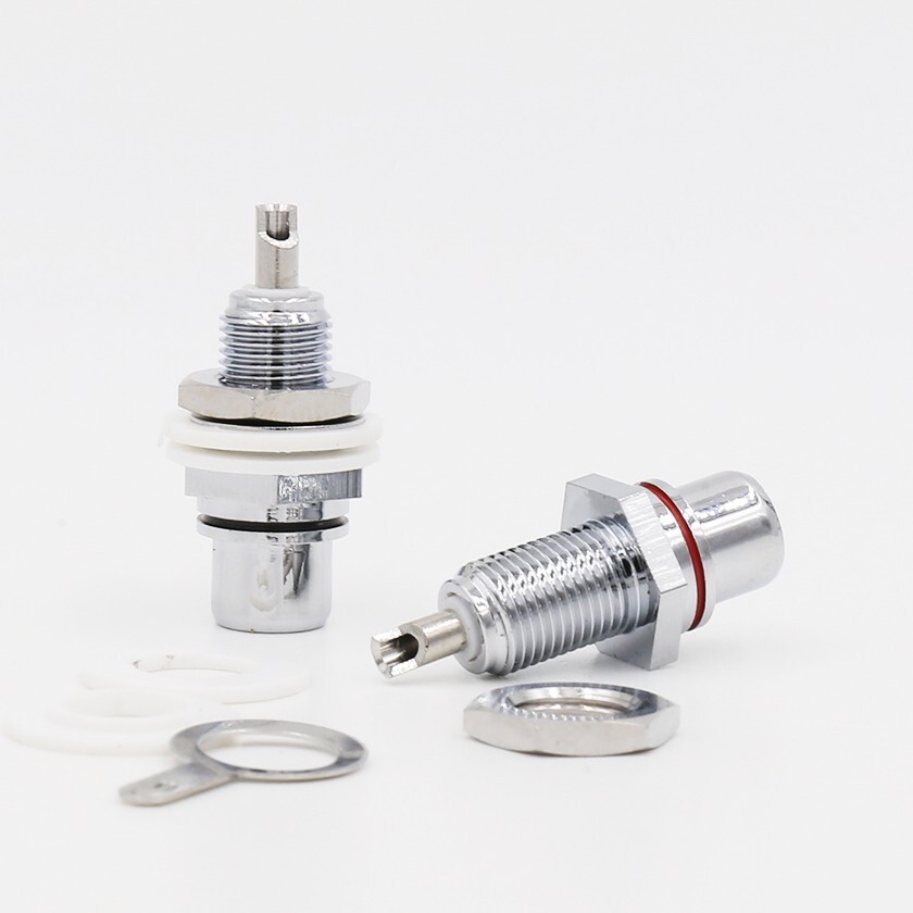 8PCS RCA Female Chassis Panel Mount Jack Socket HIFI Rhodium Plated Mount Socket