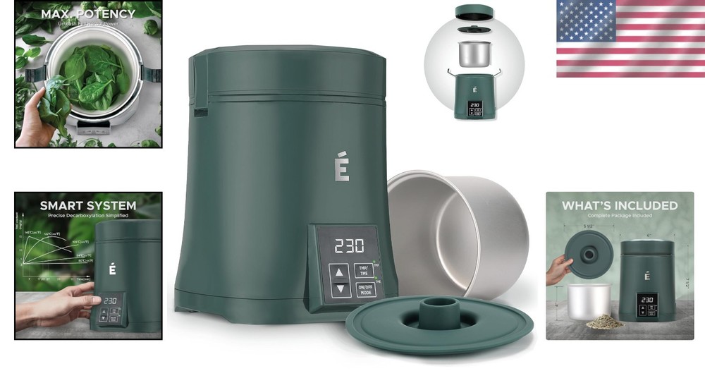 2 in 1 Herb Decarboxylator Infuser - 2oz Odorless Butter Infusion Machine