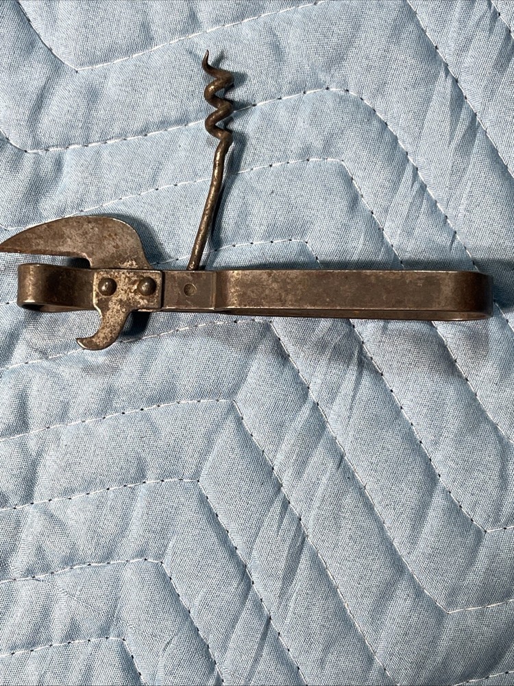 Vintage corkscrew bottle opener metal barware