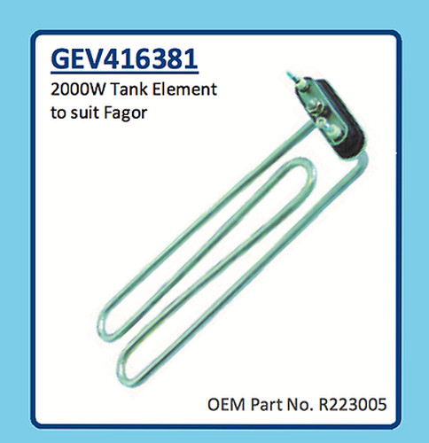 FAGOR DISHWASHER  TANK ELEMENT 2000W GEV416381 R223005 LVR 14 LVR20 MME705
