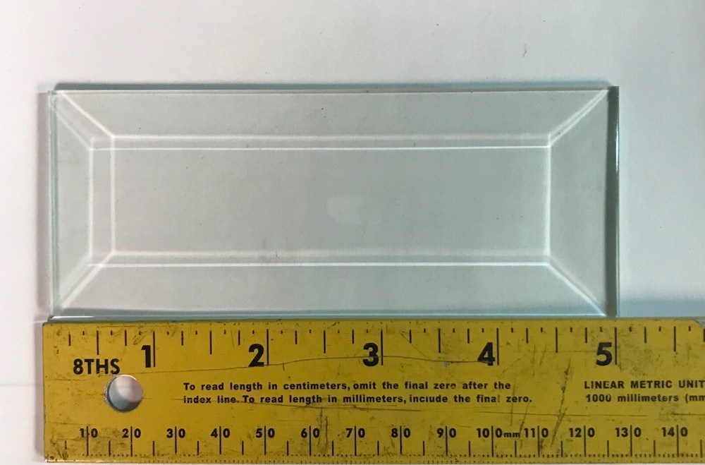 Set of 5- Clear Glass Rectangle Bevels Flat Back-Beveled Front Assorted Sizes