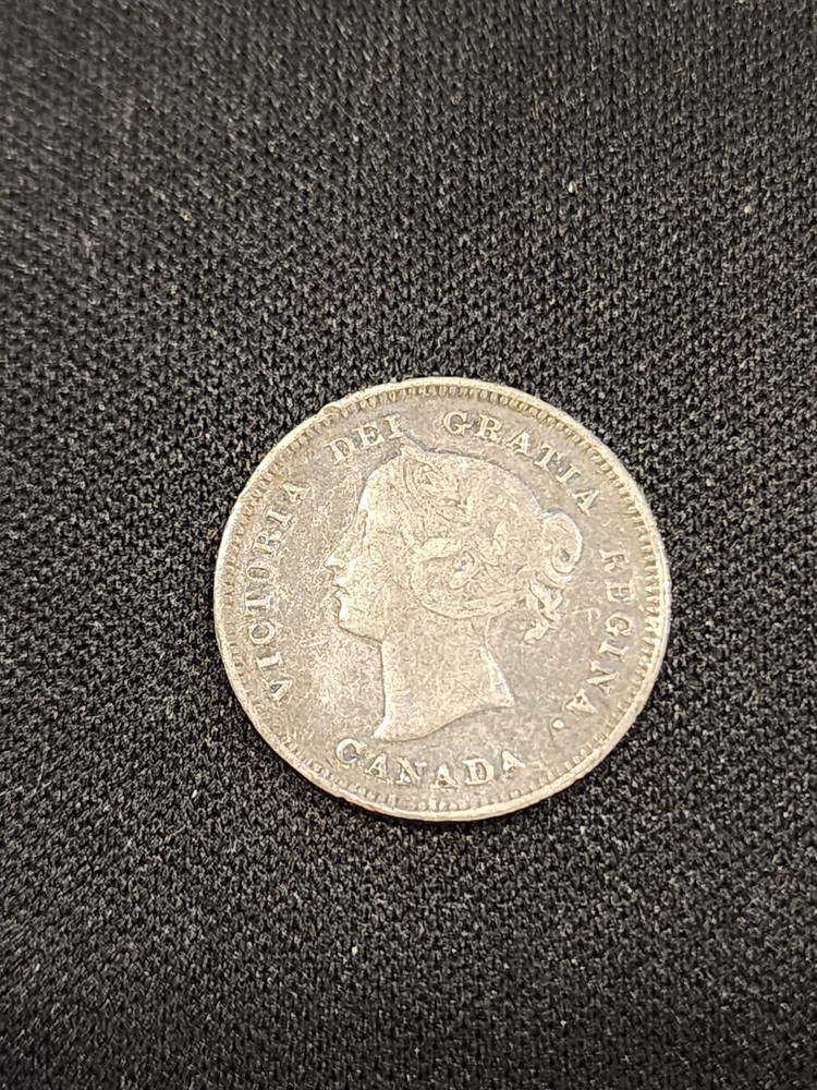 1900 Canada 5 Cents Round 0 Silver Coin