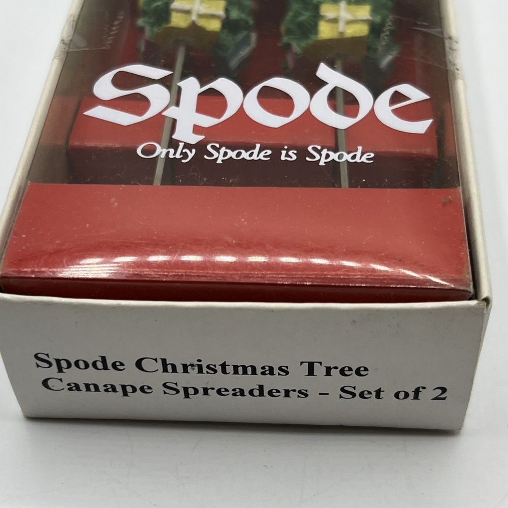 Spode Christmas Tree Canapé Spreaders Set of 2
