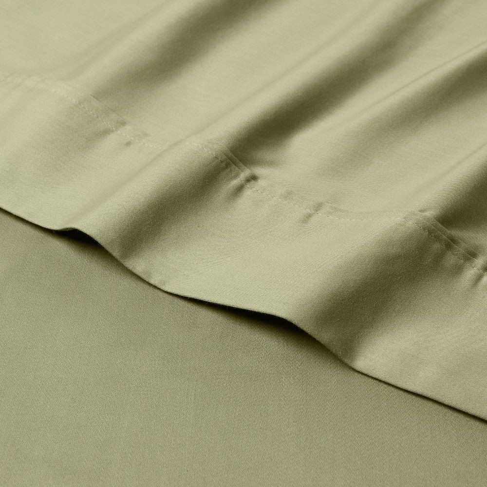 Twin/Twin XL Solid Performance 400 Thread Count Sheet Set Green - Threshold: