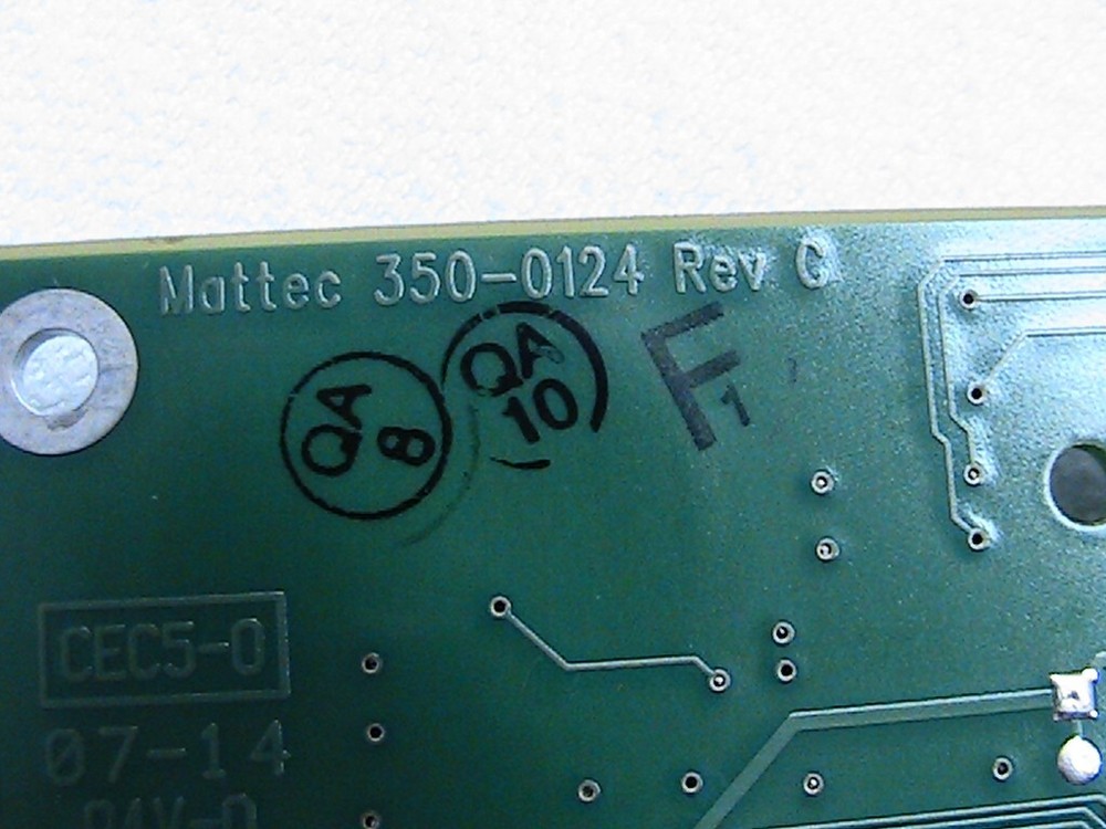 1 USED MATTEC CORP. VIDEO CONTROL BOARD 350-0124