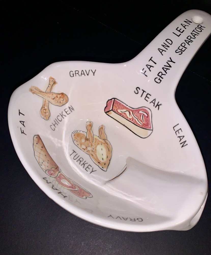 Ceramic No-Drip Gravy Fat Separator Vintage