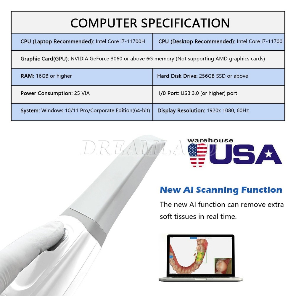 Dental Intra-oral 3D Scanner Ortho Simulation Software Support Printing Report