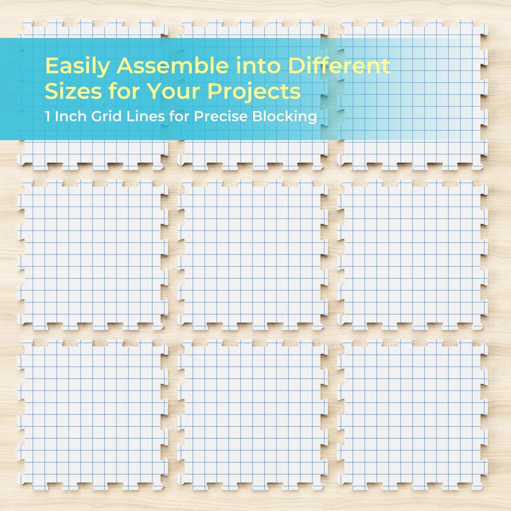 Blocking Mats for Knitting, Extra Thick Knitting Blocking Mat with Grid Lines...
