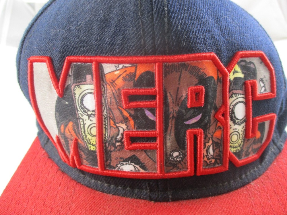 MARVEL MERC DEADPOOL RARE NAVY BLUE / RED AUTHENTIC BASEBALL CAP HAT