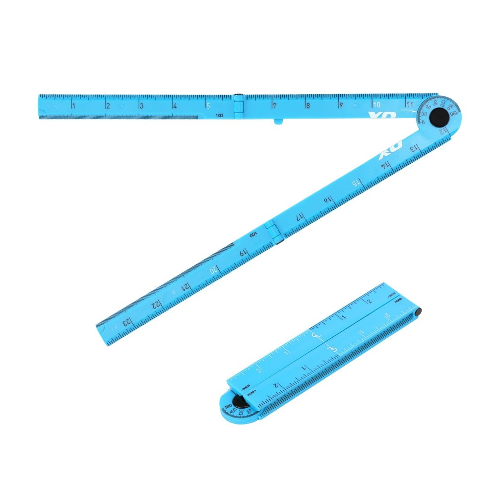 Tools 24 Inch Cyan Imperial Tuff Construction Ruler with 3 Quick Measure Sect...